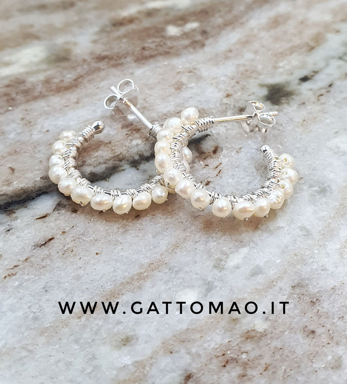 Boucles D'oreilles Pendantes En Argent 925 Avec Perles De Rivière Scaramazza - Fermoir Monachella - Neuf Sans Emballage