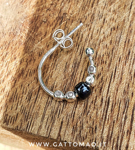 G.8515 Orecchino singolo argento 925 e ceramica 15mm • scegli il modello