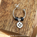 G.8515 Orecchino singolo argento 925 e ceramica 15mm • scegli il modello
