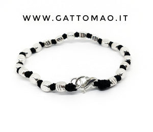 G.8240 Bracciale argento 925 e filo nautico (pepita scratch)