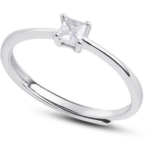 Anello Ambrosia Argento 925 e zirconi - solitario
