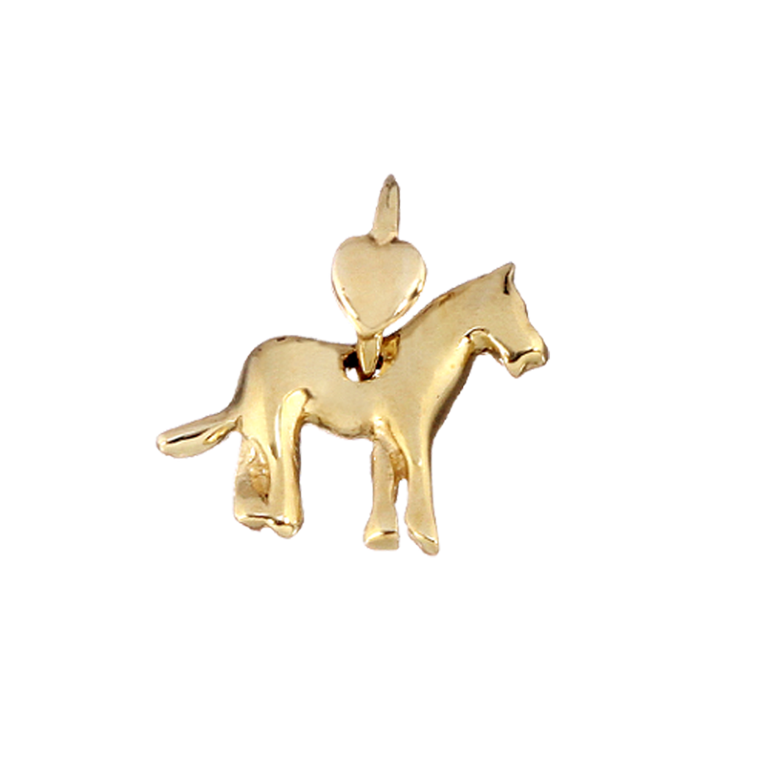 Clever - Orecchini dorati a forma di cavallo grande, 12 x 8 mm, lucido, retro cavo, oro 333, 8 carati Clever - Orecchini dorati a forma di cavallo grande, 12 x 8 mm, lucido, retro cavo, oro 333, 8 carati