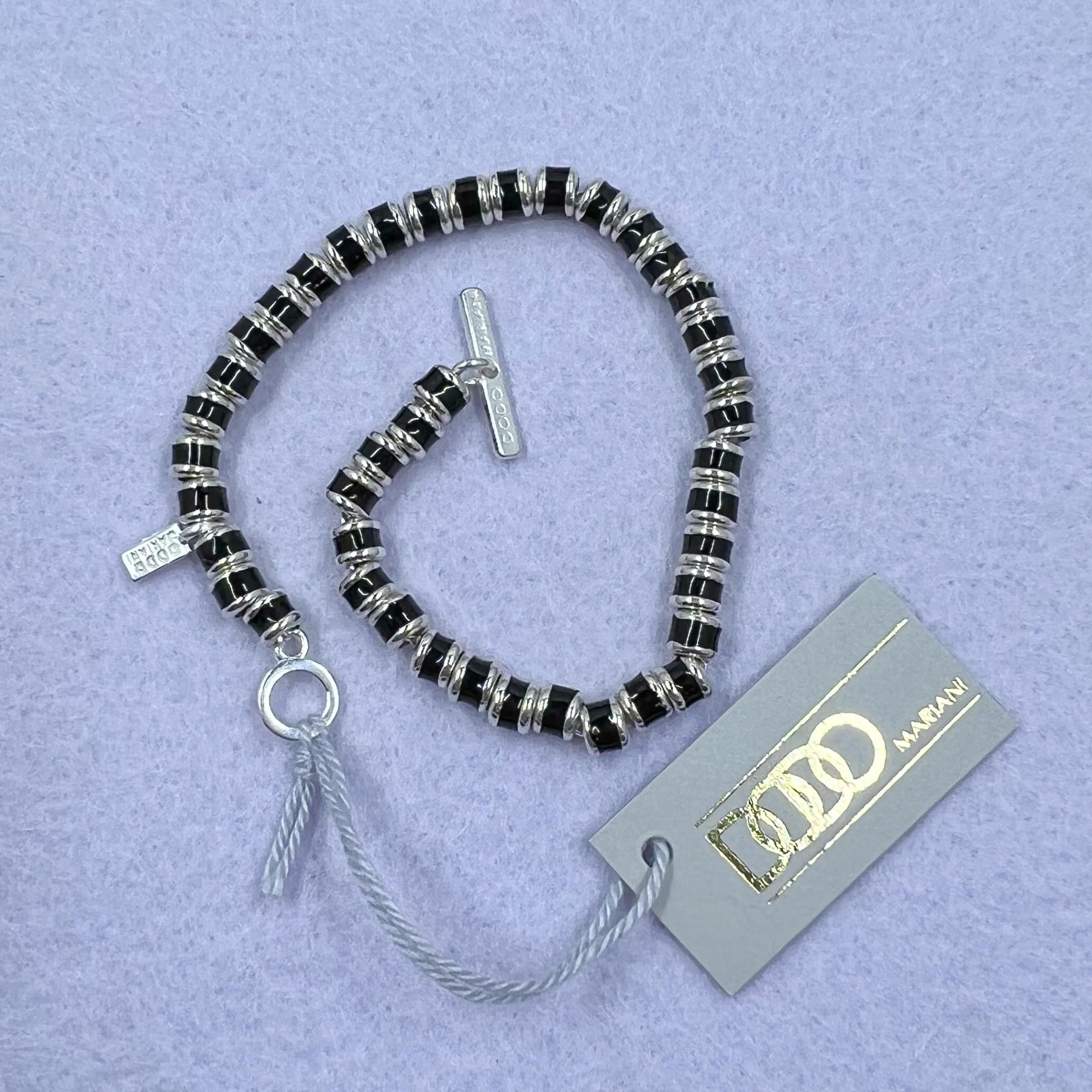 DODO MARIANI Bracciale conchiglie piccole smalto nero Argento