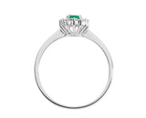 Anello COMETE "mod. Kate"  in oro bianco 18 ct. Diamanti e Smeraldo