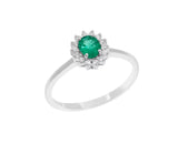 Anello COMETE "mod. Kate"  in oro bianco 18 ct. Diamanti e Smeraldo