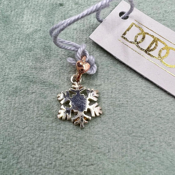 DODO MARIANI ciondolo fiocco di neve argento e oro rosa – GATTOMAO