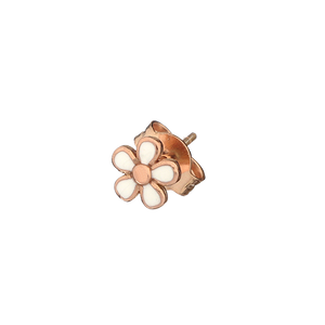 DODO MARIANI - Mono orecchino margherita oro rosa 9kt e smalto