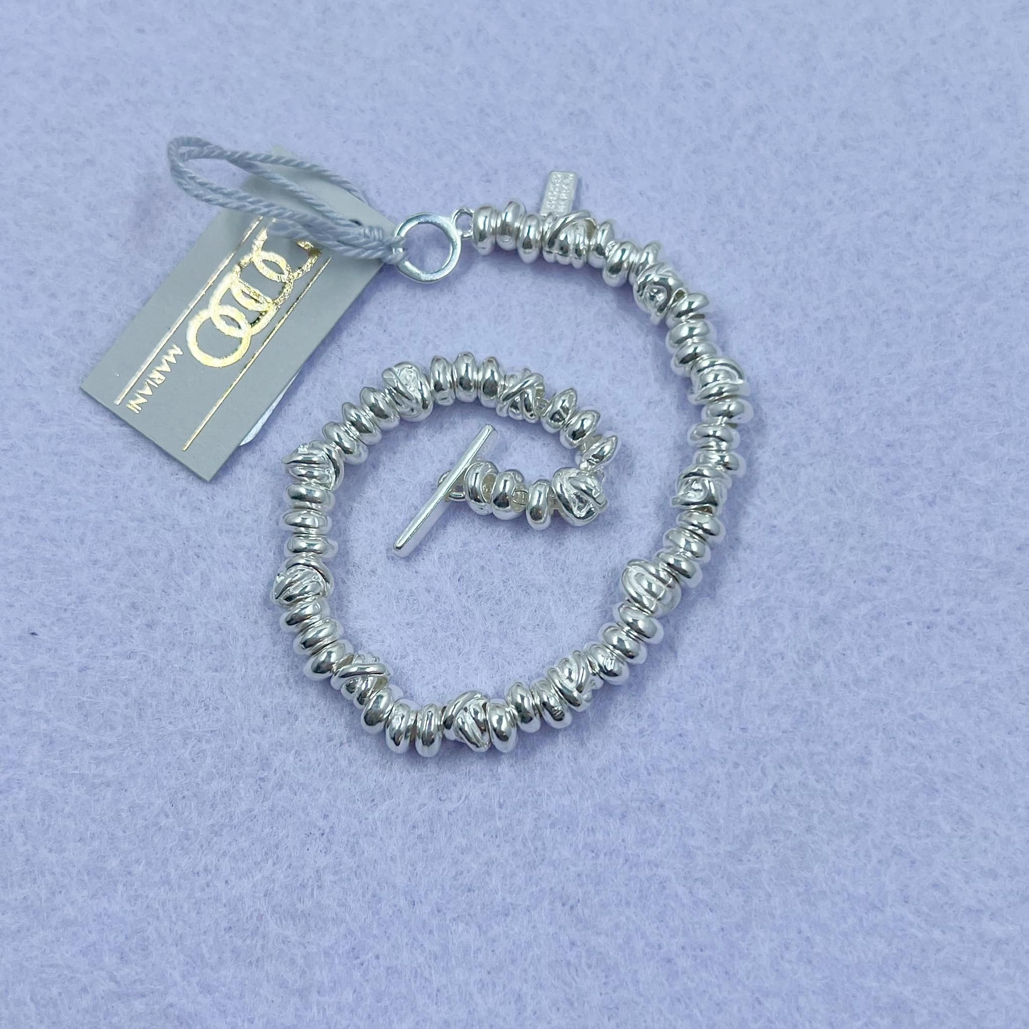 Bracciale Aperto In Argento 925 Dankadi - Intreccio A Spiga Di Grano, Largo 8/9 Mm, 65 Mm - 4