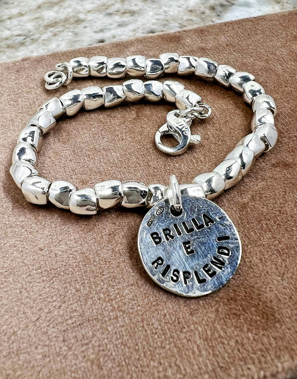 Braccale a catena con graffetta n argento 925, braccale a magle Braccale a catena con graffetta n argento 925, braccale a magle
