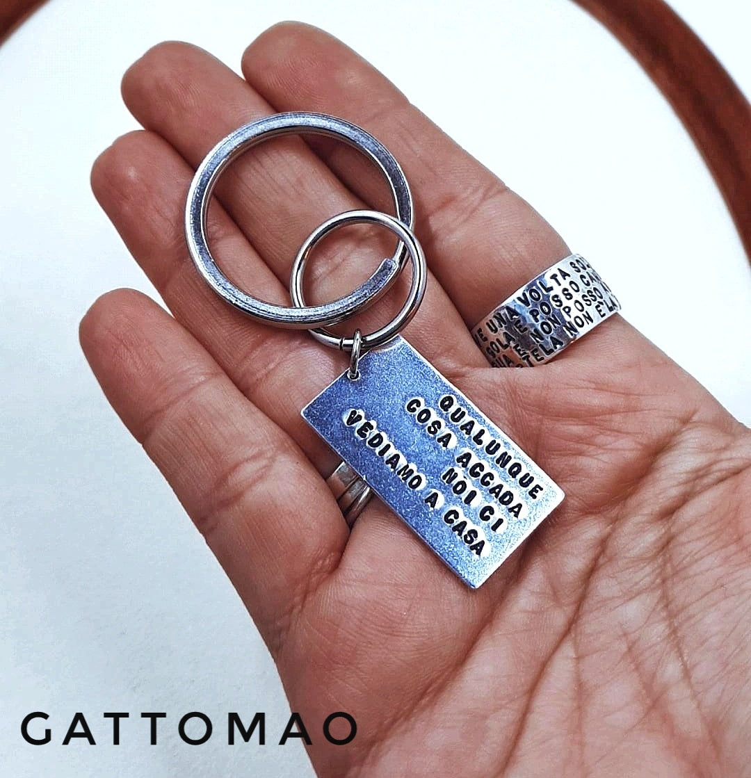 G.8831 - Portachiavi inciso Acciaio inox alluminio – GATTOMAO