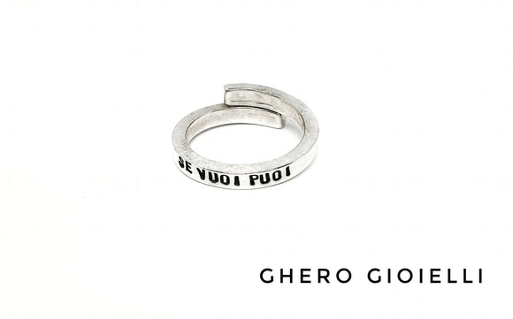 G.8098 - LINEA GHERO Anello inciso in Argento 925 Mod. WILD LOVE